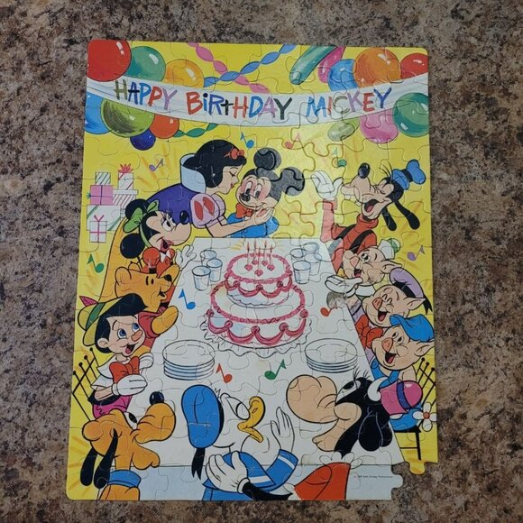 Mickey Garfield Strawberry Shortcake Puzzles Vtg Kid Child Disney Pieces Crafts - Picture 4 of 7